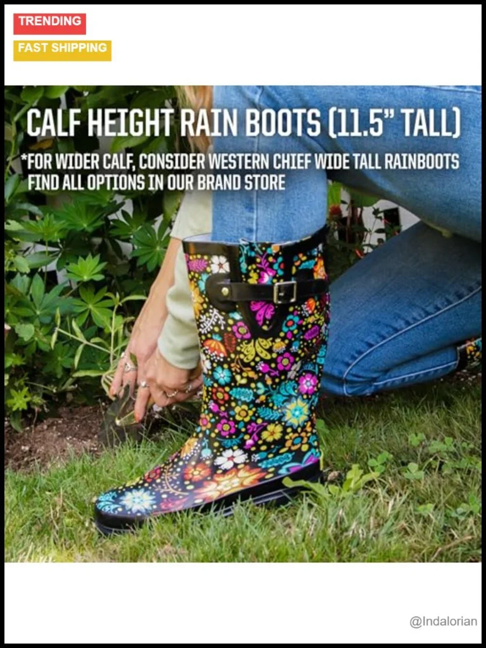 Women's Tall Waterproof Rain Boots with EVA Insole and Slip-Resistant Outsole